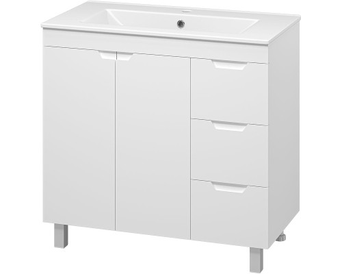 Тумба с раковиной Misty Оптима 90 УТ000024012 Белая матовая