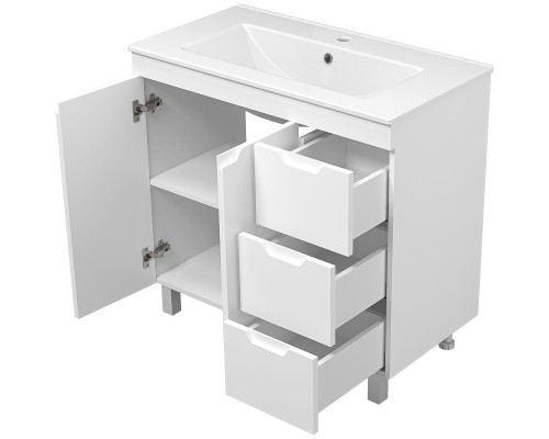 Тумба с раковиной Misty Оптима 90 УТ000024012 Белая матовая