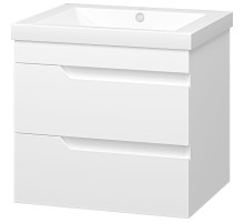 Тумба с раковиной Misty Софт 60 УТ000015046 подвесная Белая глянцевая