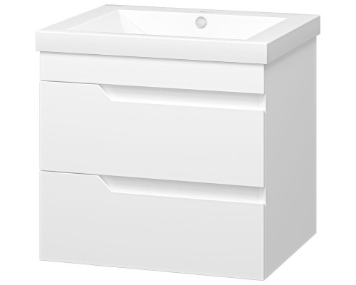 Тумба с раковиной Misty Софт 60 УТ000015046 подвесная Белая глянцевая