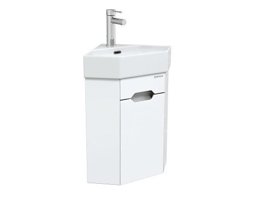 Тумба под раковину Onika Айленд 35 R 103502 подвесная, угловая цвет Белый