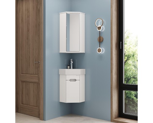 Тумба под раковину Onika Айленд 35 R 103502 подвесная, угловая цвет Белый