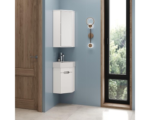 Тумба под раковину Onika Айленд 35 R 103502 подвесная, угловая цвет Белый