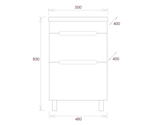 Тумба под раковину Onika Айленд 50 105039 цвет Белый