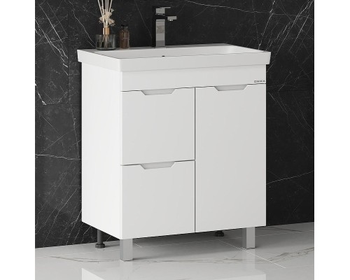 Тумба под раковину Onika Айленд 70 107062 с бельевой корзиной цвет Белый
