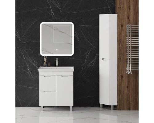 Тумба под раковину Onika Айленд 70 107062 с бельевой корзиной цвет Белый