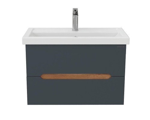 Тумба под раковину Onika Айленд 80 108064 подвесная цвет Дуб крафт золотой Графит