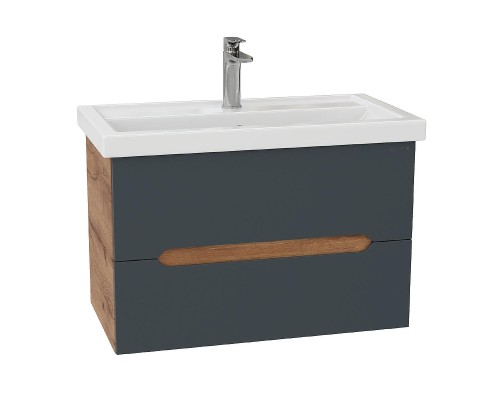 Тумба под раковину Onika Айленд 80 108064 подвесная цвет Дуб крафт золотой Графит