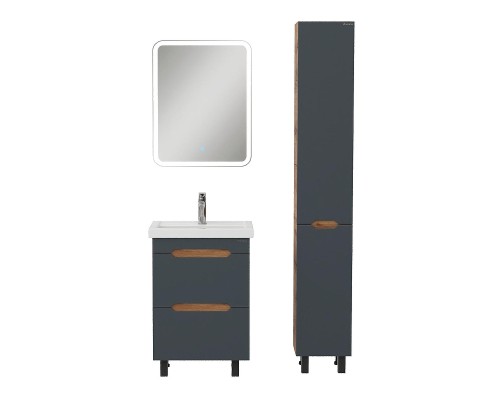 Шкаф пенал Onika Айленд 30 403084 цвет Дуб крафт золотой Графит