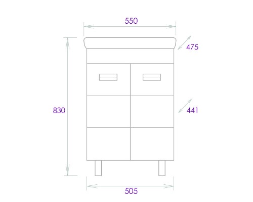 Тумба под раковину Onika Балтика 55 105552 цвет Белый