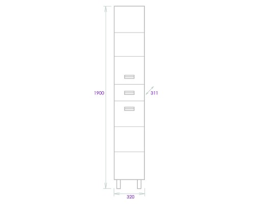 Шкаф пенал Onika Балтика 32 403220 цвет Белый