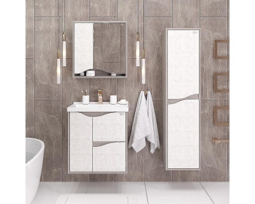 Зеркальный шкаф Onika Брендон 60.00 206084 Камень светлый Бетон крем