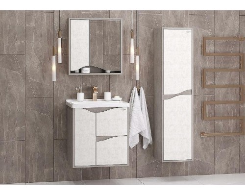 Зеркальный шкаф Onika Брендон 60.00 206084 Камень светлый Бетон крем