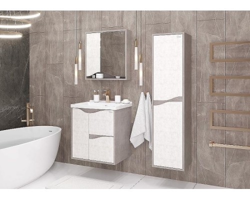 Зеркальный шкаф Onika Брендон 60.00 206084 Камень светлый Бетон крем