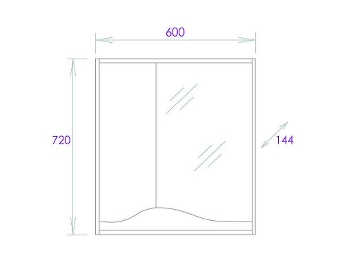 Зеркальный шкаф Onika Брендон 60.00 206084 Камень светлый Бетон крем