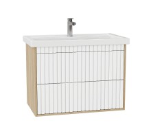 Тумба под раковину Onika Дайлер 80 108061 подвесная цвет Дуб сонома Белый матовый
