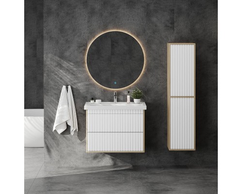 Тумба под раковину Onika Дайлер 80 108061 подвесная цвет Дуб сонома Белый матовый