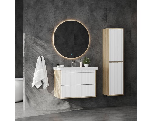 Тумба под раковину Onika Дайлер 80 108061 подвесная цвет Дуб сонома Белый матовый