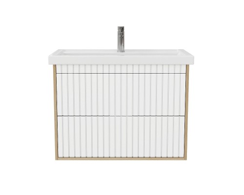 Тумба под раковину Onika Дайлер 80 108061 подвесная цвет Дуб сонома Белый матовый