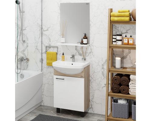 Тумба под раковину Onika Эко 52 R 105208 цвет Дуб сонома Белый