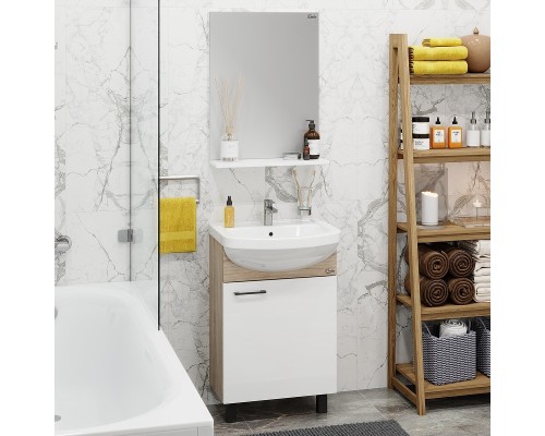 Тумба под раковину Onika Эко 52 R 105208 цвет Дуб сонома Белый