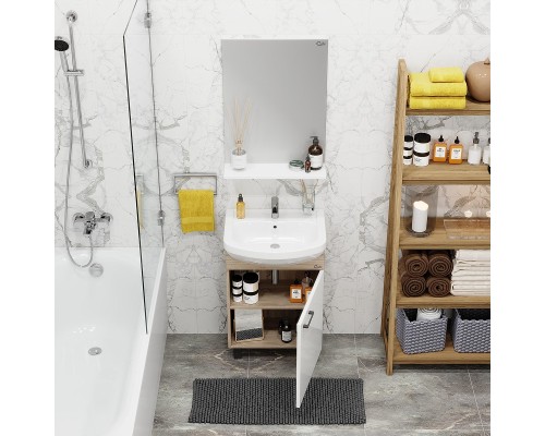 Тумба под раковину Onika Эко 52 R 105208 цвет Дуб сонома Белый