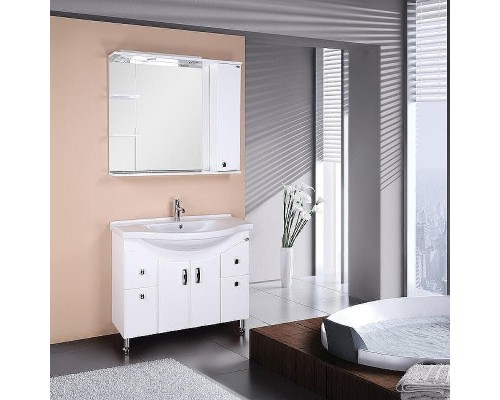 Зеркало со шкафом Onika Эльбрус 100.02 R 210004 с подсветкой Белое