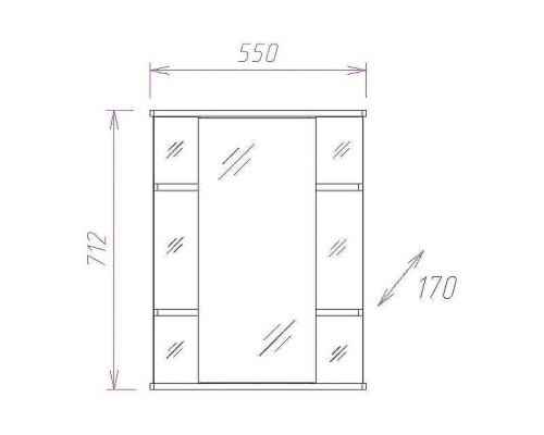 Зеркальный шкаф Onika Глория 55.00 У 205531 Белый
