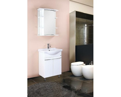 Зеркальный шкаф Onika Глория 65.02 R 206507 с подсветкой Белый