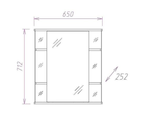 Зеркальный шкаф Onika Глория 65.02 R 206507 с подсветкой Белый