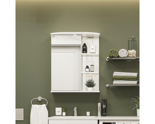 Зеркальный шкаф Onika Карина 60.01 L 206009 с подсветкой Белый