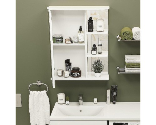 Зеркальный шкаф Onika Карина 60.01 L 206009 с подсветкой Белый