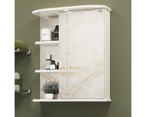 Зеркальный шкаф Onika Карина 55.01 R 205513 с подсветкой Белый