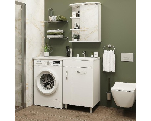 Зеркальный шкаф Onika Карина 55.01 R 205513 с подсветкой Белый