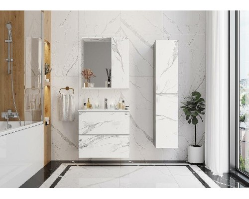 Шкаф пенал Onika Марбл 30.10 403076 подвесной Мрамор Камень бетонный