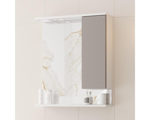 Зеркало со шкафом Onika Марви 60 R 206088 с подсветкой цвет Белый Мокко