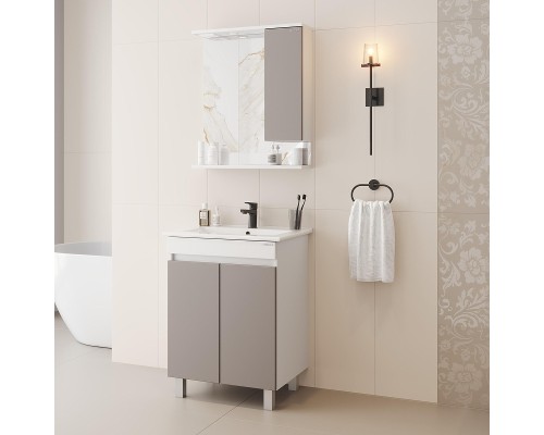 Зеркало со шкафом Onika Марви 60 R 206088 с подсветкой цвет Белый Мокко