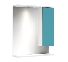 Зеркало со шкафом Onika Марви 60 R 206089 с подсветкой цвет Белый Бирюзовый