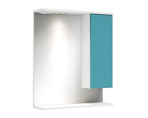 Зеркало со шкафом Onika Марви 60 R 206089 с подсветкой цвет Белый Бирюзовый