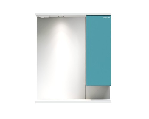 Зеркало со шкафом Onika Марви 60 R 206089 с подсветкой цвет Белый Бирюзовый