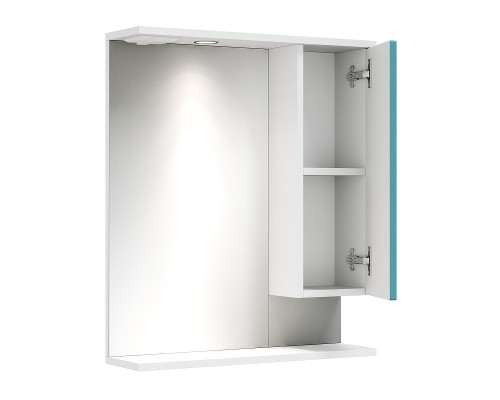 Зеркало со шкафом Onika Марви 60 R 206089 с подсветкой цвет Белый Бирюзовый