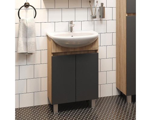 Тумба под раковину Onika Милтон 55 105560 цвет Дуб сонома Серый