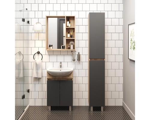 Тумба под раковину Onika Милтон 55 105560 цвет Дуб сонома Серый