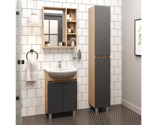 Тумба под раковину Onika Милтон 55 105560 цвет Дуб сонома Серый