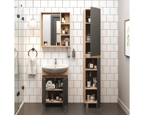 Тумба под раковину Onika Милтон 55 105560 цвет Дуб сонома Серый