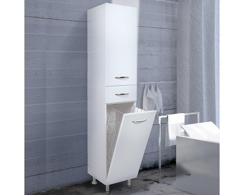 Шкаф пенал Onika Модерн 26 402606 с бельевой корзиной цвет Белый