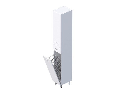 Шкаф пенал Onika Модерн 26 402606 с бельевой корзиной цвет Белый