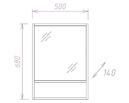 Зеркальный шкаф Onika Натали 50.00 R 205013 Ясень таормина