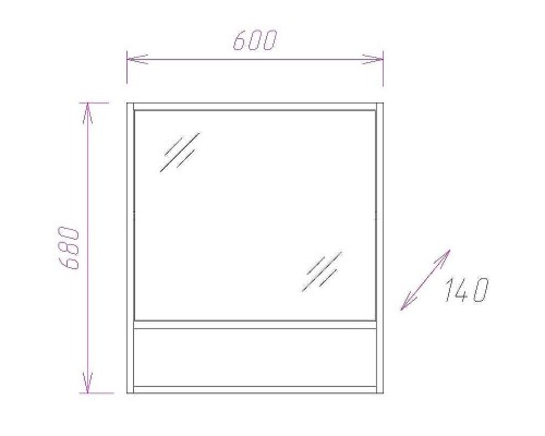 Зеркальный шкаф Onika Натали 60.00 R 206061 Ясень таормина