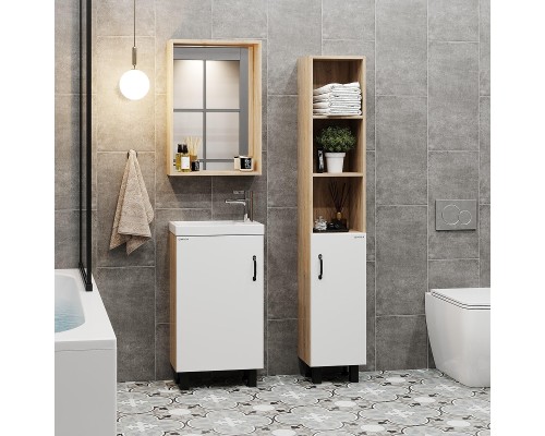 Тумба под раковину Onika Тимбер 45 L 104508 цвет Дуб сонома Белый матовый